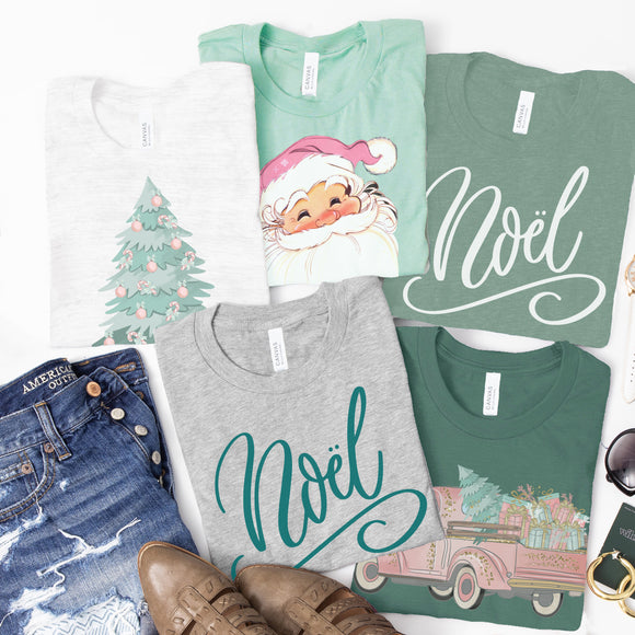 Pink And Minty Christmas Tees