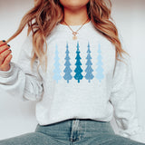 Blue Ombre Christmas Trees Sweater