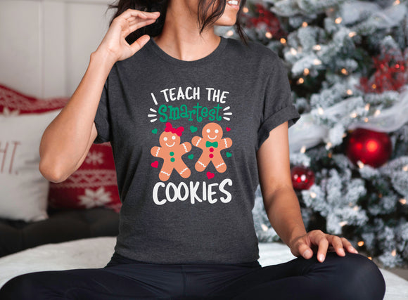 I Teach Smart Cookies Christmas Teacher Tee