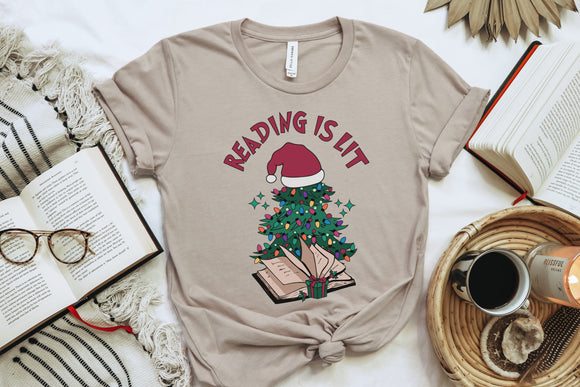 Reading Is Lit Christmas Tee