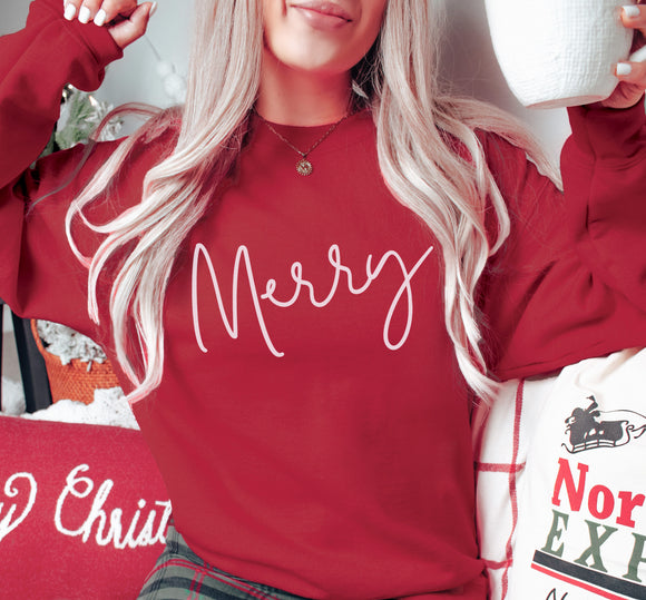Cursive Merry Sweater