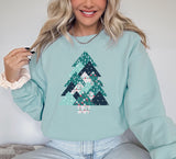 Quilt Minty Teal Tree Bella Canvas Sweater